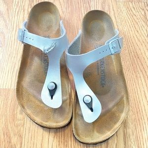 Silver Birkenstock sandals size 9 or 40